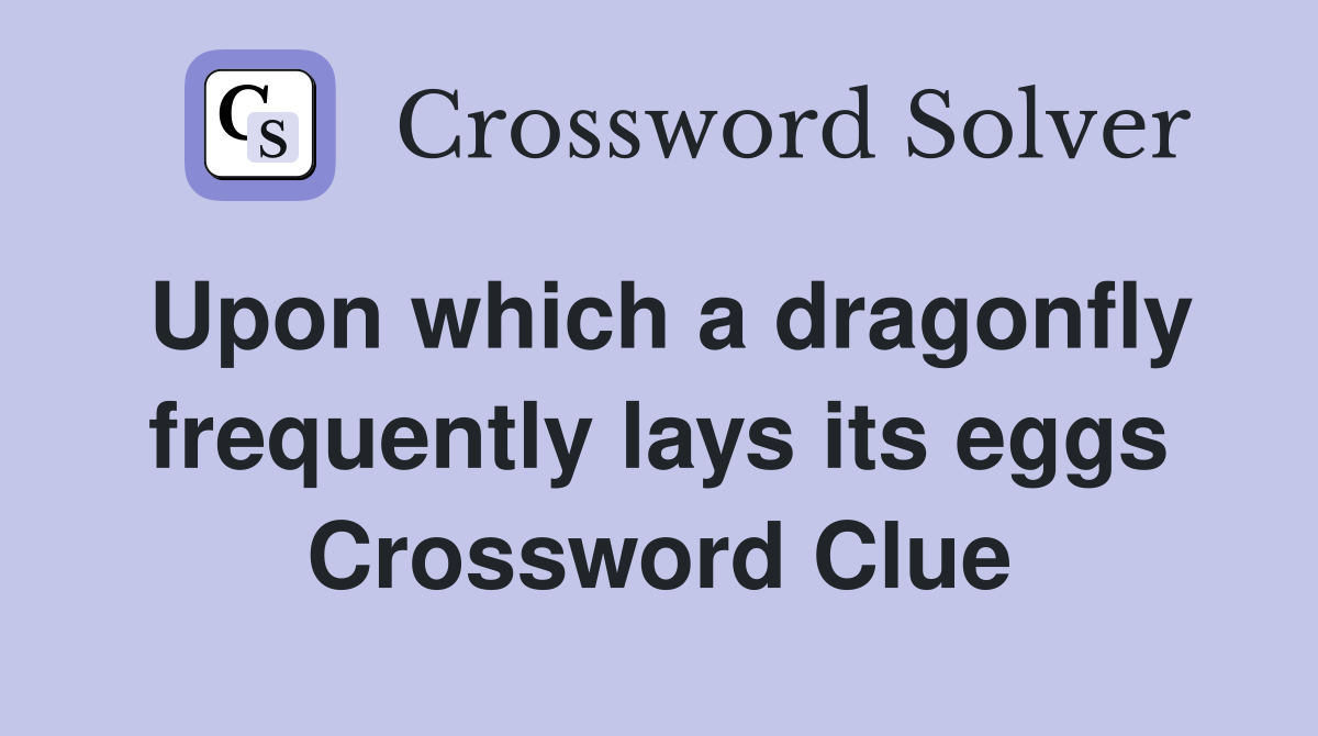 Upon which a dragonfly frequently lays its eggs - Crossword Clue